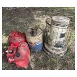 Kerosene heater and gas cans