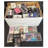 Case of vintage cassette tapes