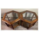 Pair of glass top side tables, 24ï¿½ x 24ï¿½ x 21ï¿½