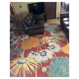 Room size rug with floral decoration, 9ï¿½ x 12ï¿½,
