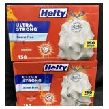 2- 150ct. Boxes of Hefty Ultra Strong Tall