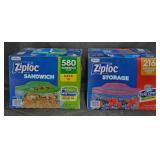 Ziploc sandwich bags 580 bags. Ziploc Quart bags