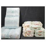 Pampers size 2T/3T diapers 2 sleeves. 17- Huggies