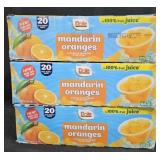 3- Dole Mandarin oranges 20 individual cups per