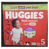 Huggies Little Movers size 5 diapers 144 count