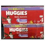 2- 168ct. Boxes of Huggies Little Movers Size 4