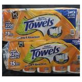 2- Super Premium Paper Towels 15 rolls each