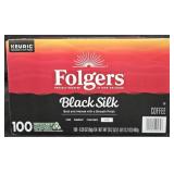 Folgers Black Silk coffee keurig cups 100 count