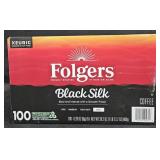Folgers Black Silk coffee keurig cups 100 count