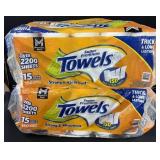 2- 15ct. Bags of Super Premium Paper Towel Rolls