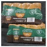 2- Starbucks Espresso and Cream 12 pack 6.5oz