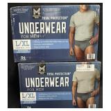 2- 84ct. Boxes of L/XL Total Protection Underwear