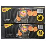 2- Lay's BBQ chips 50 individual bags each box