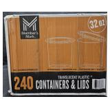 Plastic 32oz containers w/ lids 240 count