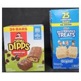 Q7aker Chewy granola bars 34 count. Rice Krispies