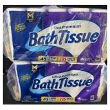 2- 45ct. Bags of Ultra Premium Bath Tissue Rolls