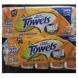 2- Super Premium Paper Towels 15 rolls each