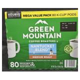Green Mountain medium roast coffee keurig cups 80