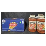 Barilla Thin spaghetti 6 boxes. 3- Prego pasta