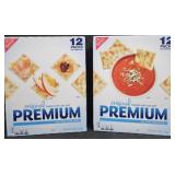 2- Premium Saltine crackers 3lb each box