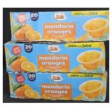 3- Dole Mandarin oranges 20 individual cups per
