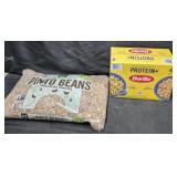 Pinto Beans 12lb. Barilla pasta 4 boxes.