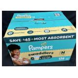 174ct. Box of Pampers Swaddlers Ultra Newborn