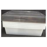 Set of 5 Clear Plastic Totes w/ Lids, Light