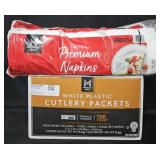 Premium Napkins 660 count. Cutlery packets 200