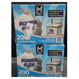 2- Power Flex 13 gallon trash bags 200 count each