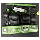 4pk. Rhino USA Retractable Ratchet Straps