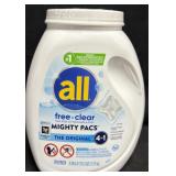 120ct. Tub of All Free&Clear Mighty Pacs Laundry