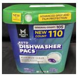 110ct. Tub of Auto Dishwasher Pacs