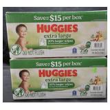 2- Huggies extra Large baby wipes 756 count each