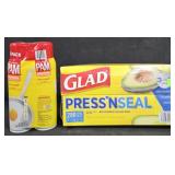 Pam cooking spray 24oz. Glad press and seal 280