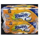 2- 15ct. Bags of Super Premium Paper Towel Rolls