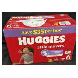 120ct. Box of Huggies Little Movers Size 6
