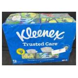 12- Flat Boxes of Kleenex Trusted Care Tissues