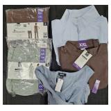 Women's size 2XL jackets, dress and pajama sets.