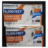 2- Marathon Jumbo toilet paper rolls 6 per box
