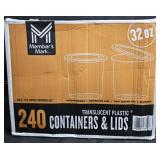 Plastic 32oz containers and lids 240 count