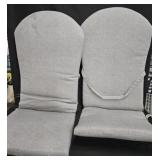 2 Grey Lawn Chair Cushions