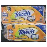 2- Super Premium Paper Towels 15 rolls each