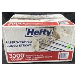Heft Paper Wrapped Jumbo Straws 3000ct