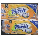 2- Super Premium Paper Towels 15 rolls each