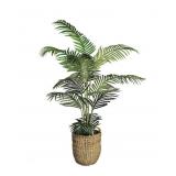 Faux 60' Areca Palm in Boho-Style Handled Basket