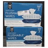 2- Flushable Wipew 540 count each box