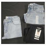 Women's size 6 jeans and size 4 denim shorts.