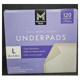 Total Protection Underpads Large 120 count