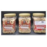 2- Whole Cashews 33oz each. Virginia Peanuts 34oz